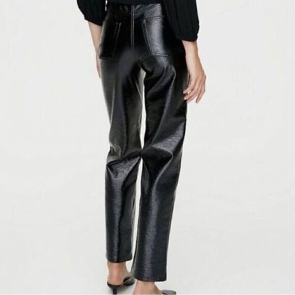 Aritzia Wilfred Melina began faux leather high waist straight pants - Picture 2 of 5